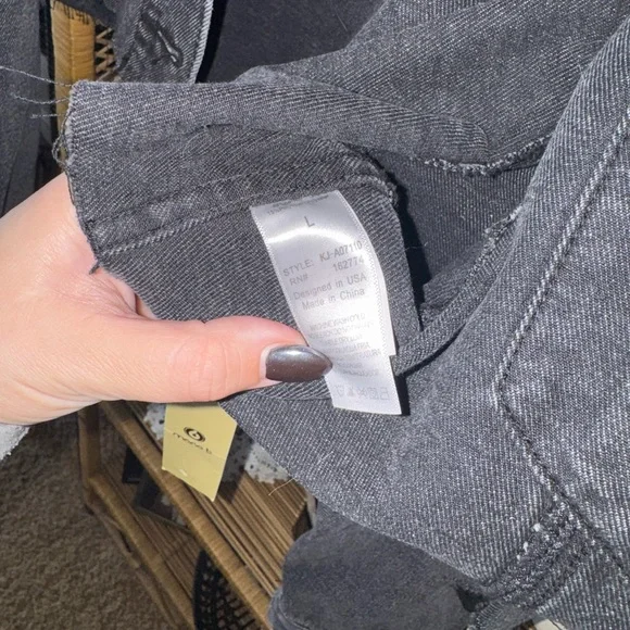 Black Cropped Distressed Denim Jacket by Mono B - Picture 6 of 7